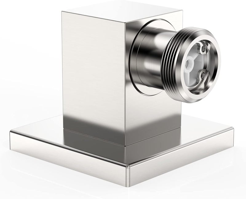Lavatrum 100% Brass Wall Supply Elbow For Hand Shower, Wall Elbow for Hand Shower, Solid Brass Square Wall Supply Elbow, Check Valve Included (Square, Brushed Nickel) - Image 2